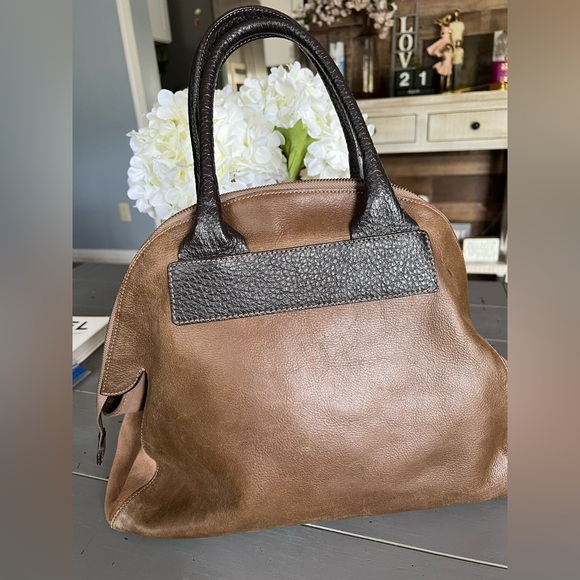 Nicoli Brown and Black Leather Handbag - Picture 3 of 15